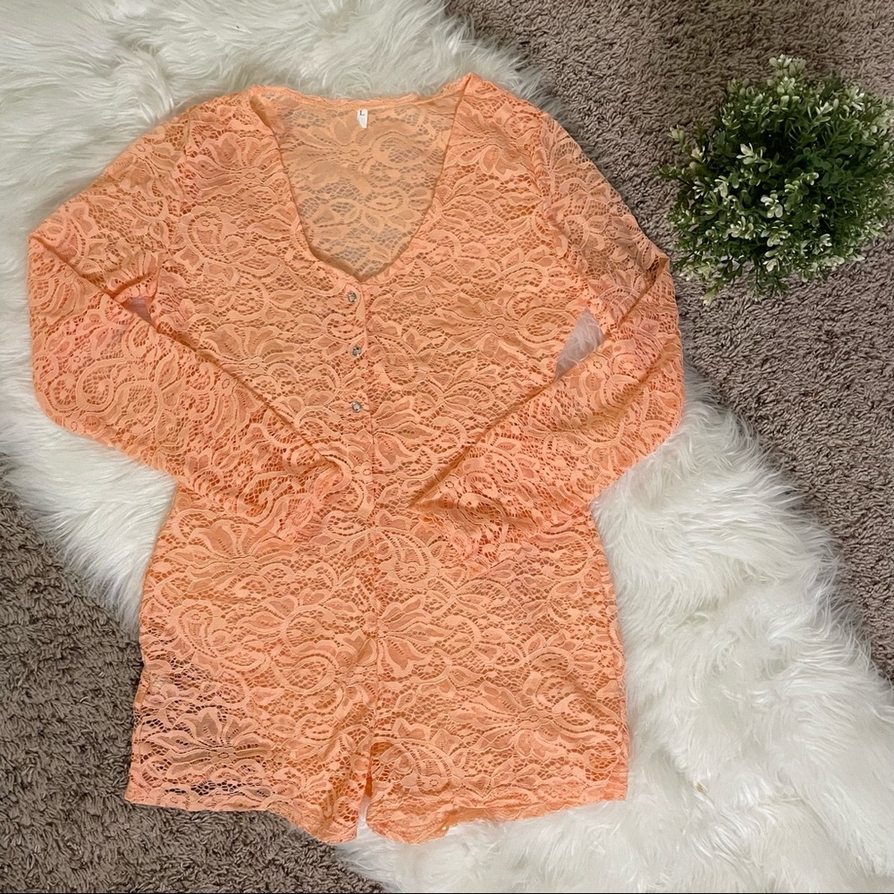 Just Peachy Lace Romper